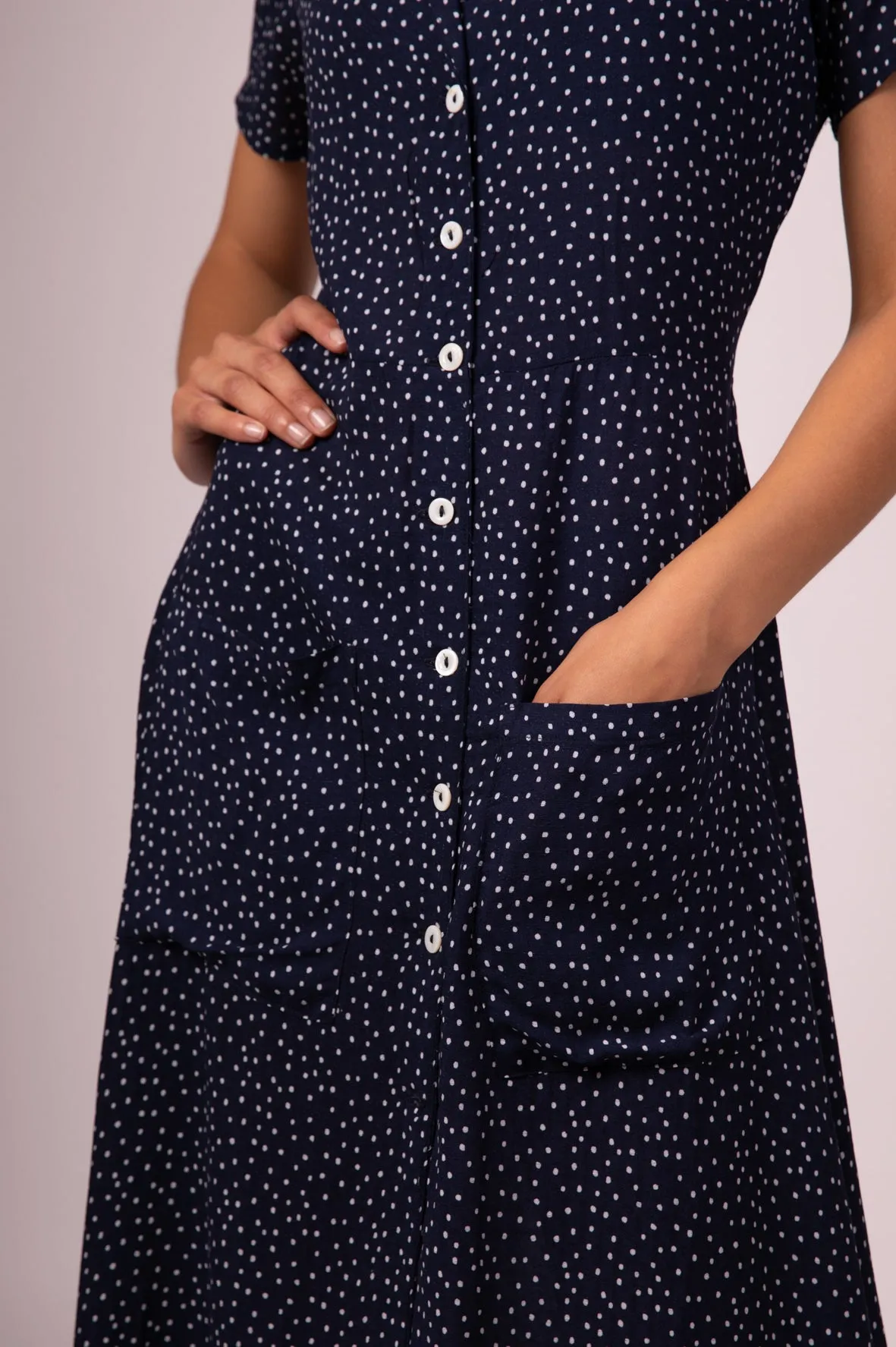 FOX DRESS BLUE POLKA DOT