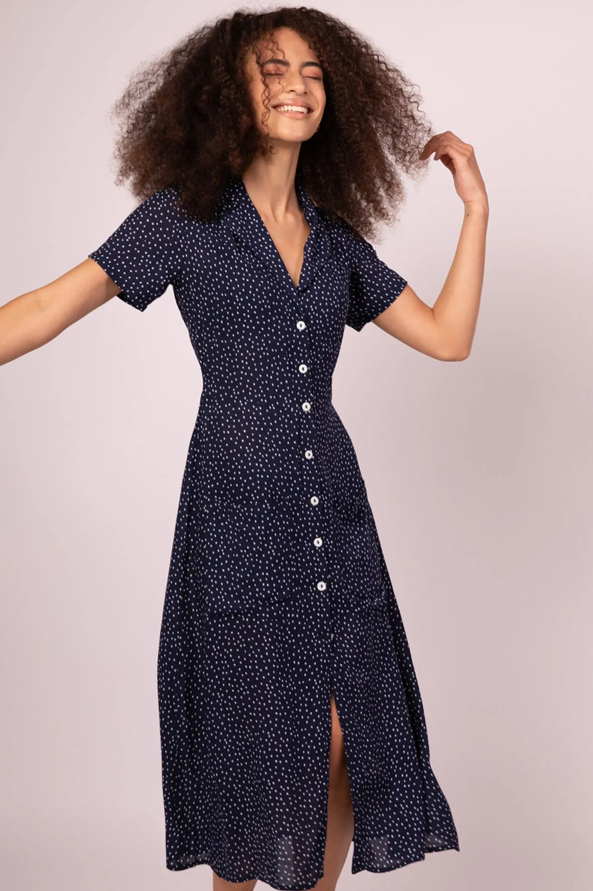 FOX DRESS BLUE POLKA DOT
