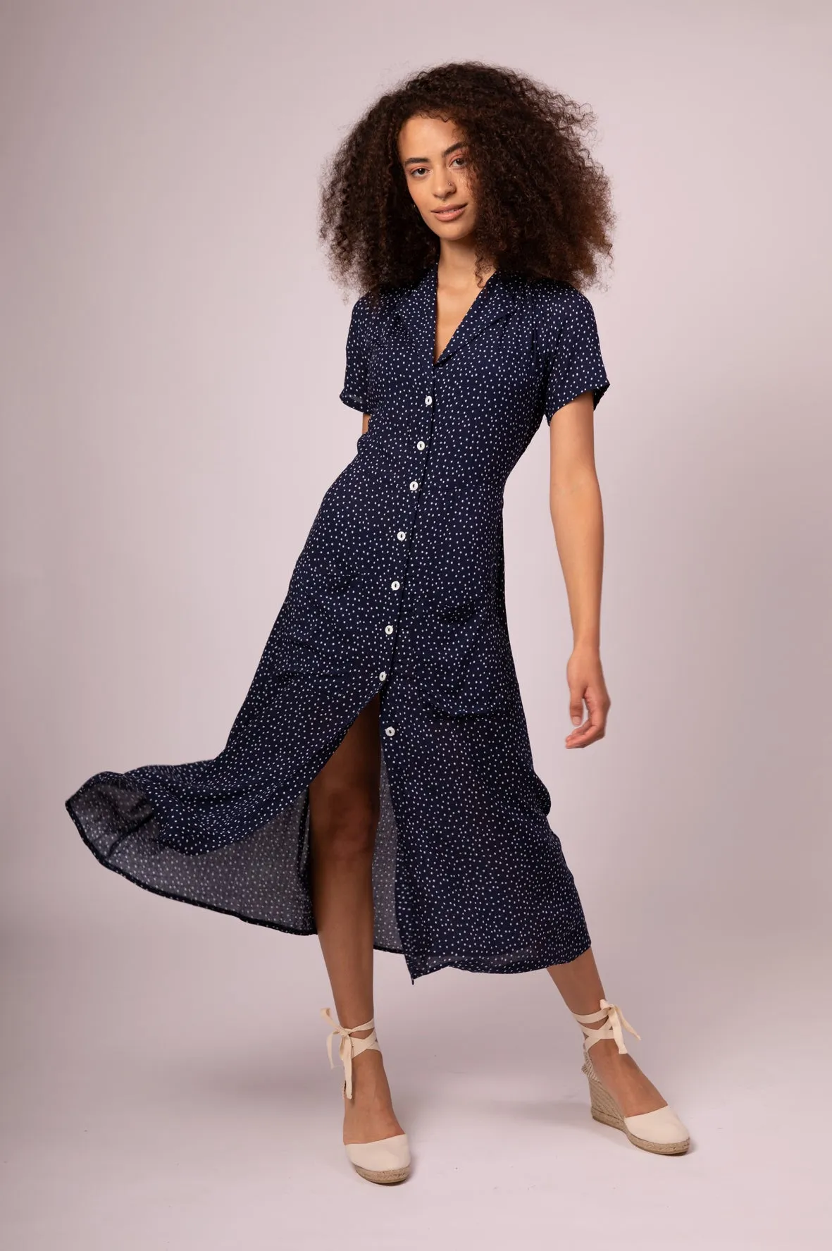 FOX DRESS BLUE POLKA DOT