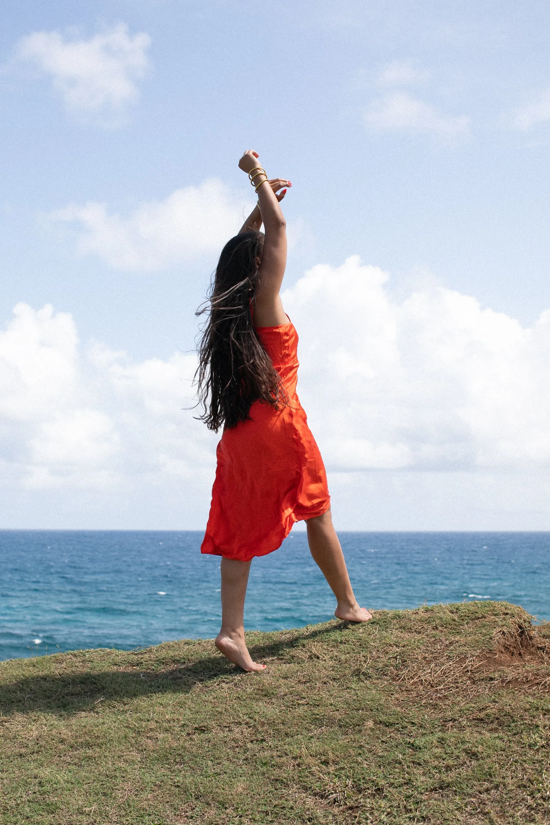 The Prairie Sundrop Slip Dress in Orange Poppy
