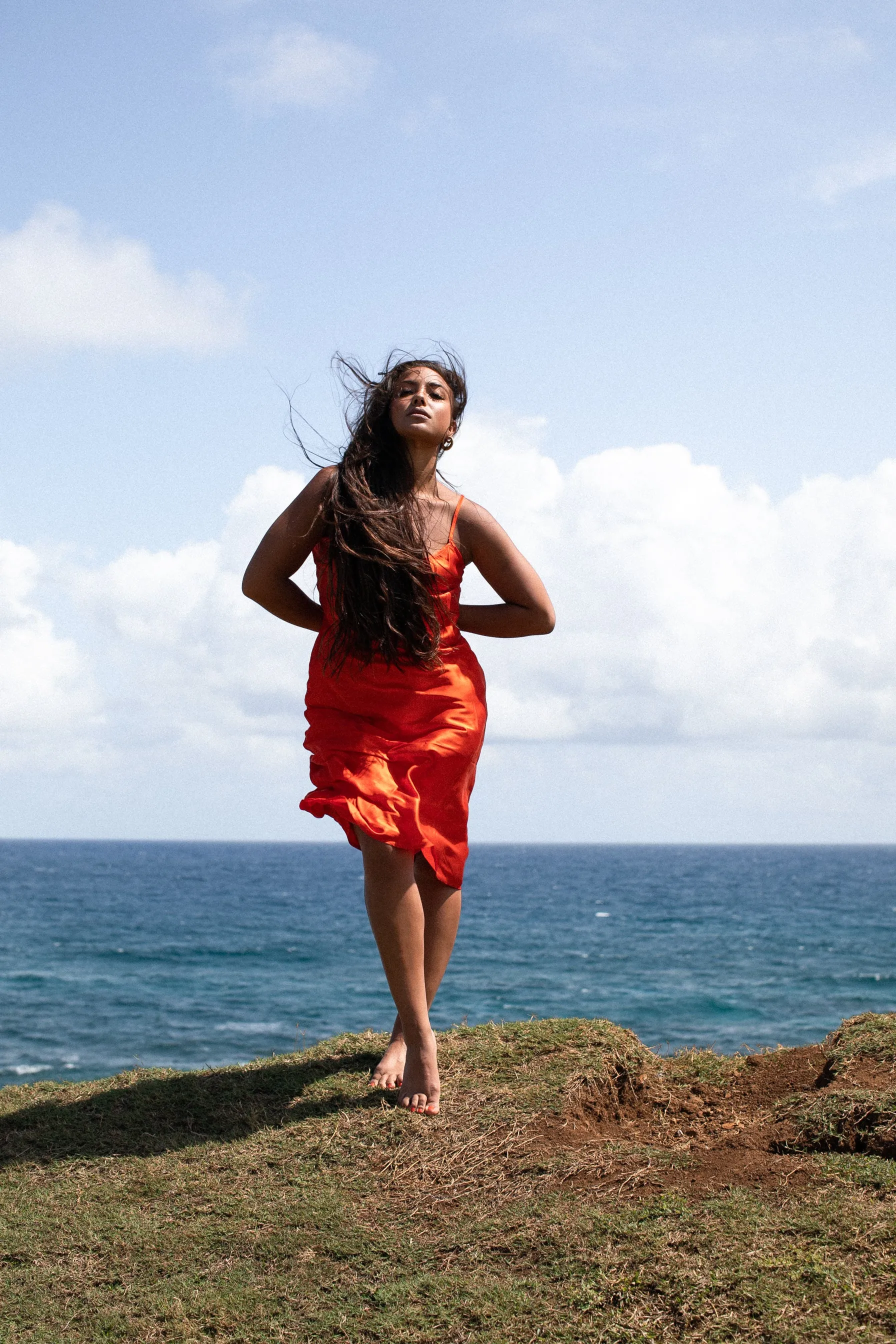 The Prairie Sundrop Slip Dress in Orange Poppy