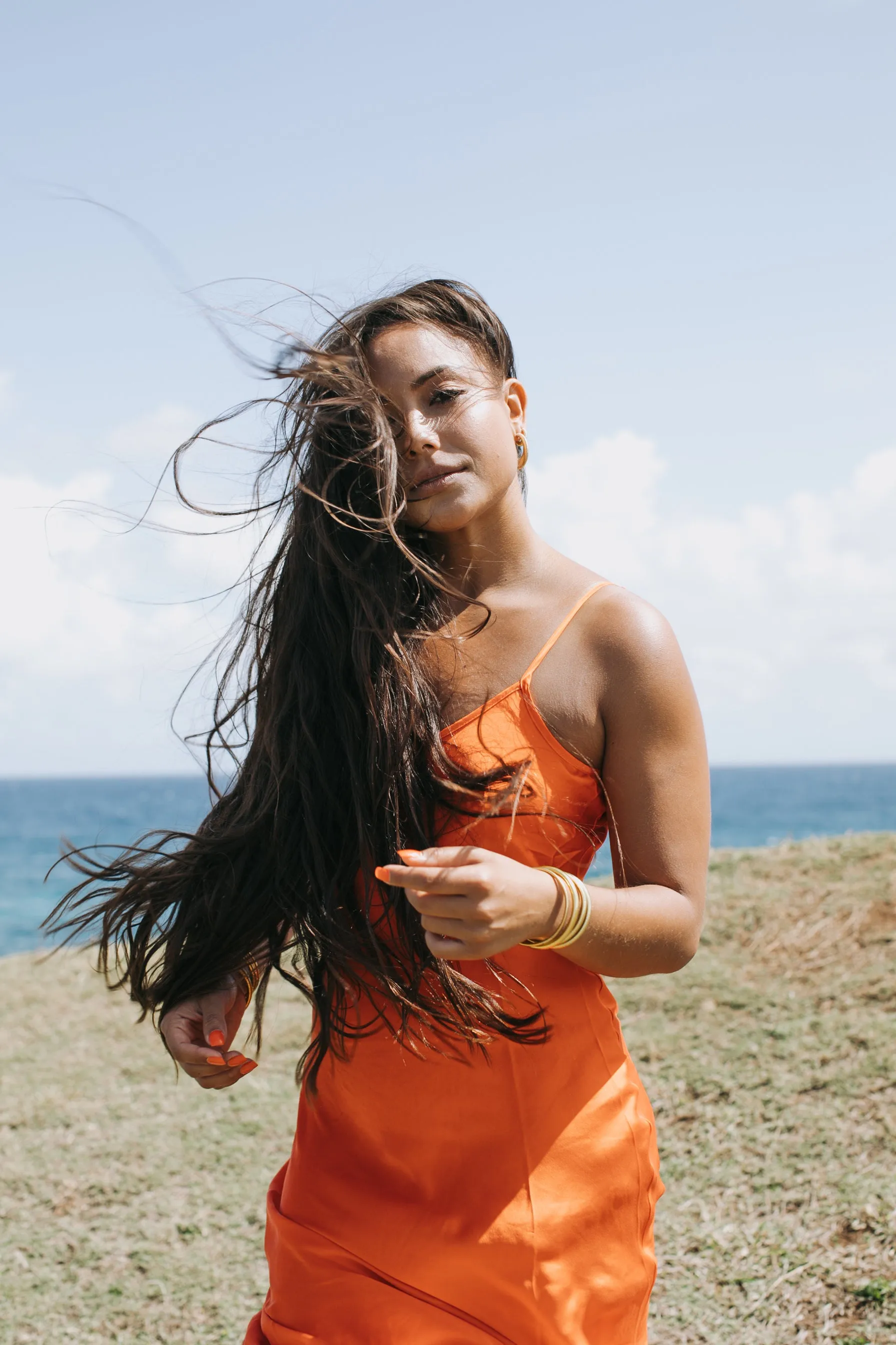 The Prairie Sundrop Slip Dress in Orange Poppy