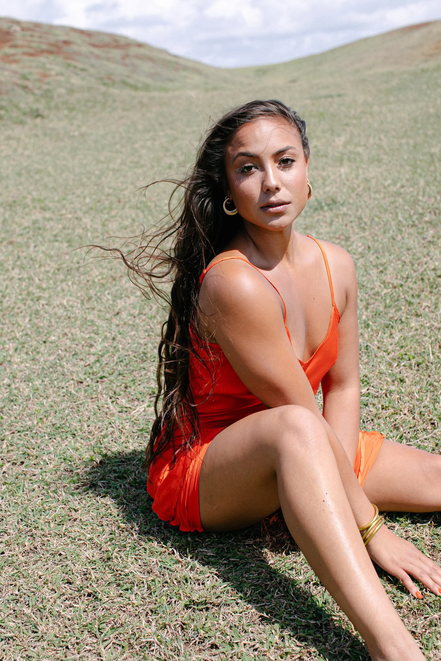 The Prairie Sundrop Slip Dress in Orange Poppy