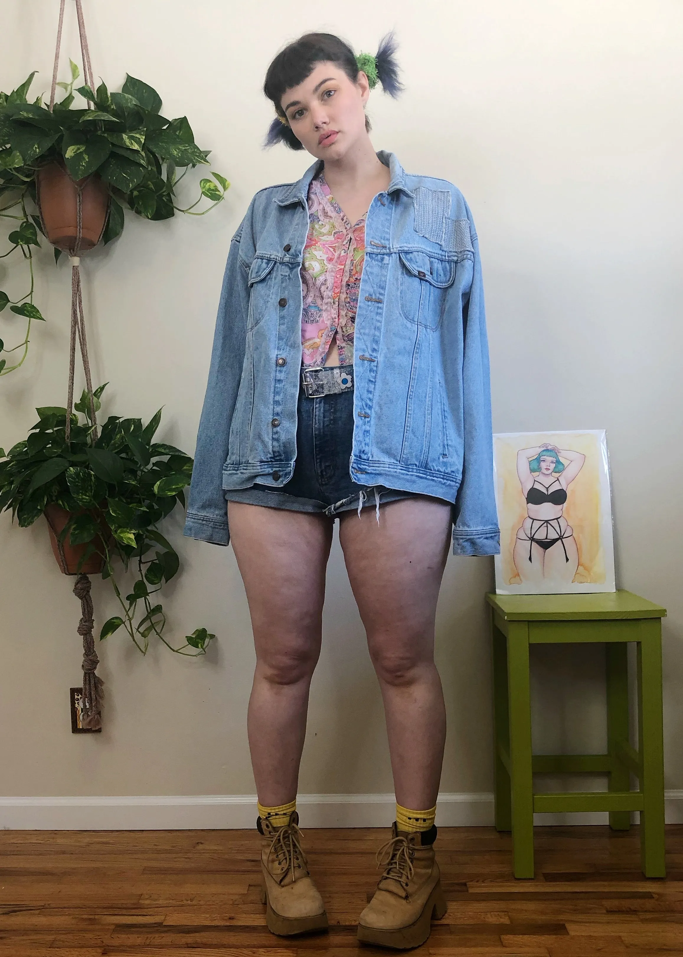 Vintage Light Wash Denim Jacket - XL/2X/3X