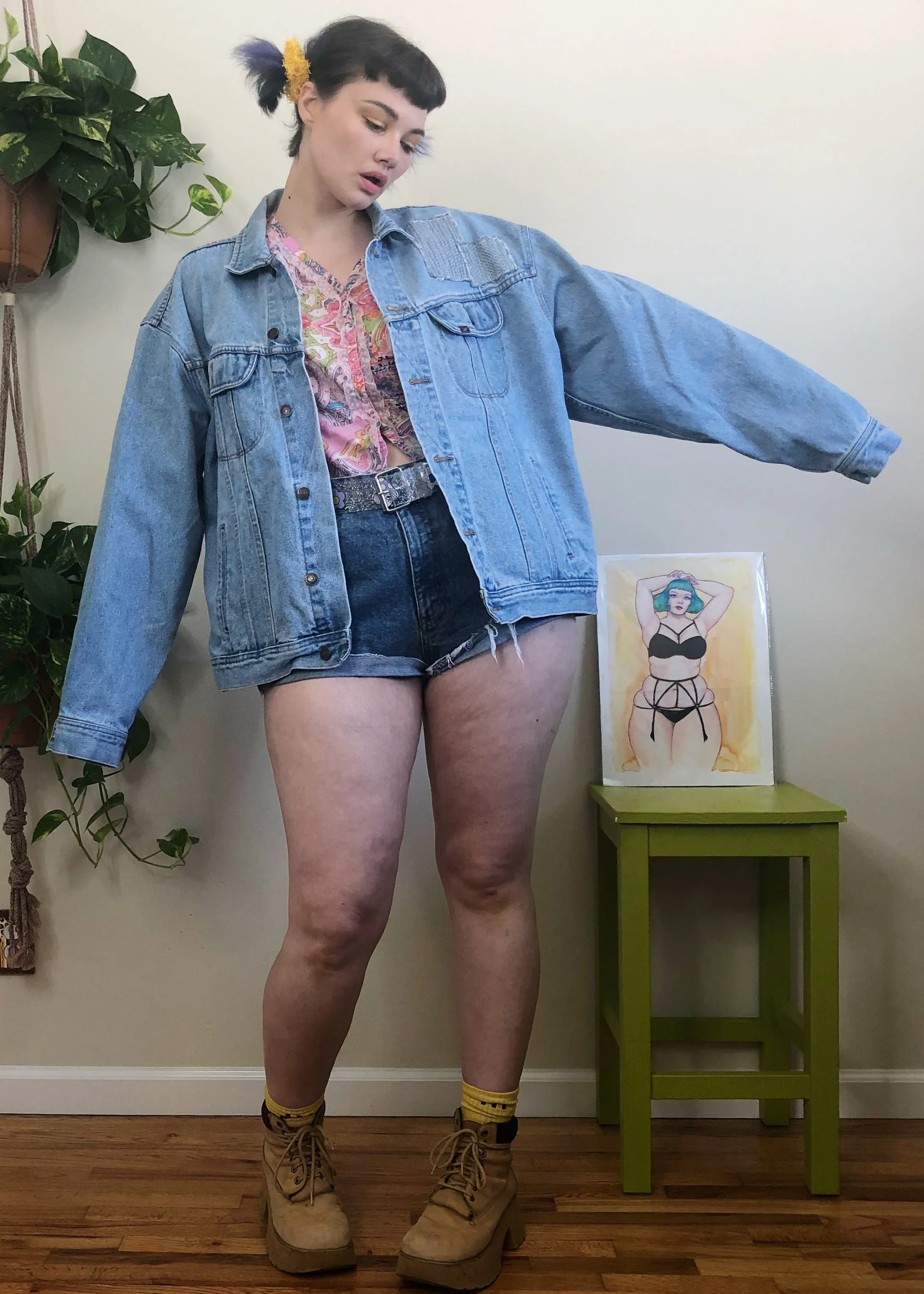 Vintage Light Wash Denim Jacket - XL/2X/3X