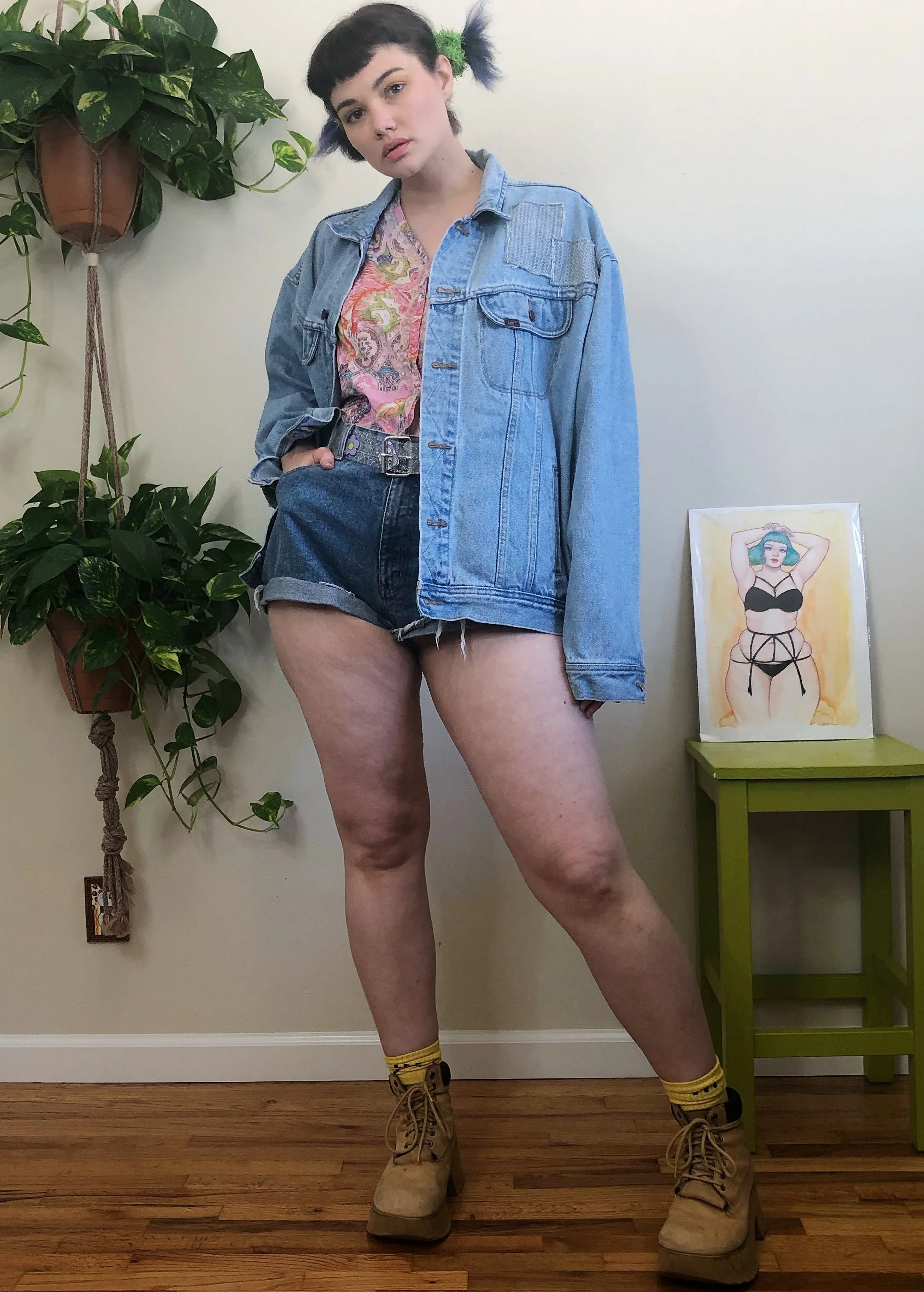Vintage Light Wash Denim Jacket - XL/2X/3X
