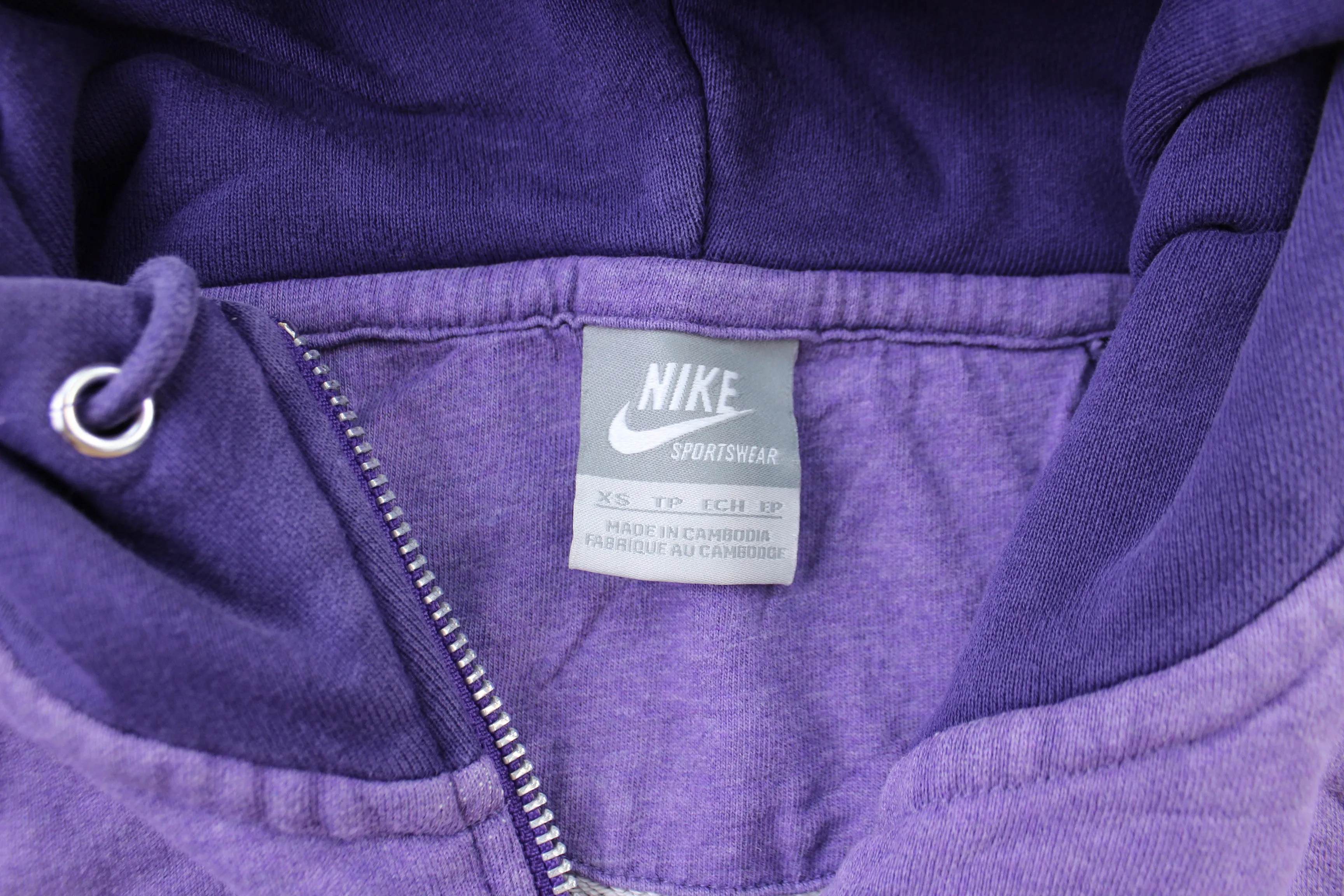 Women's Y2K Nike Embroidered Logo Purple Zip Up Jacket